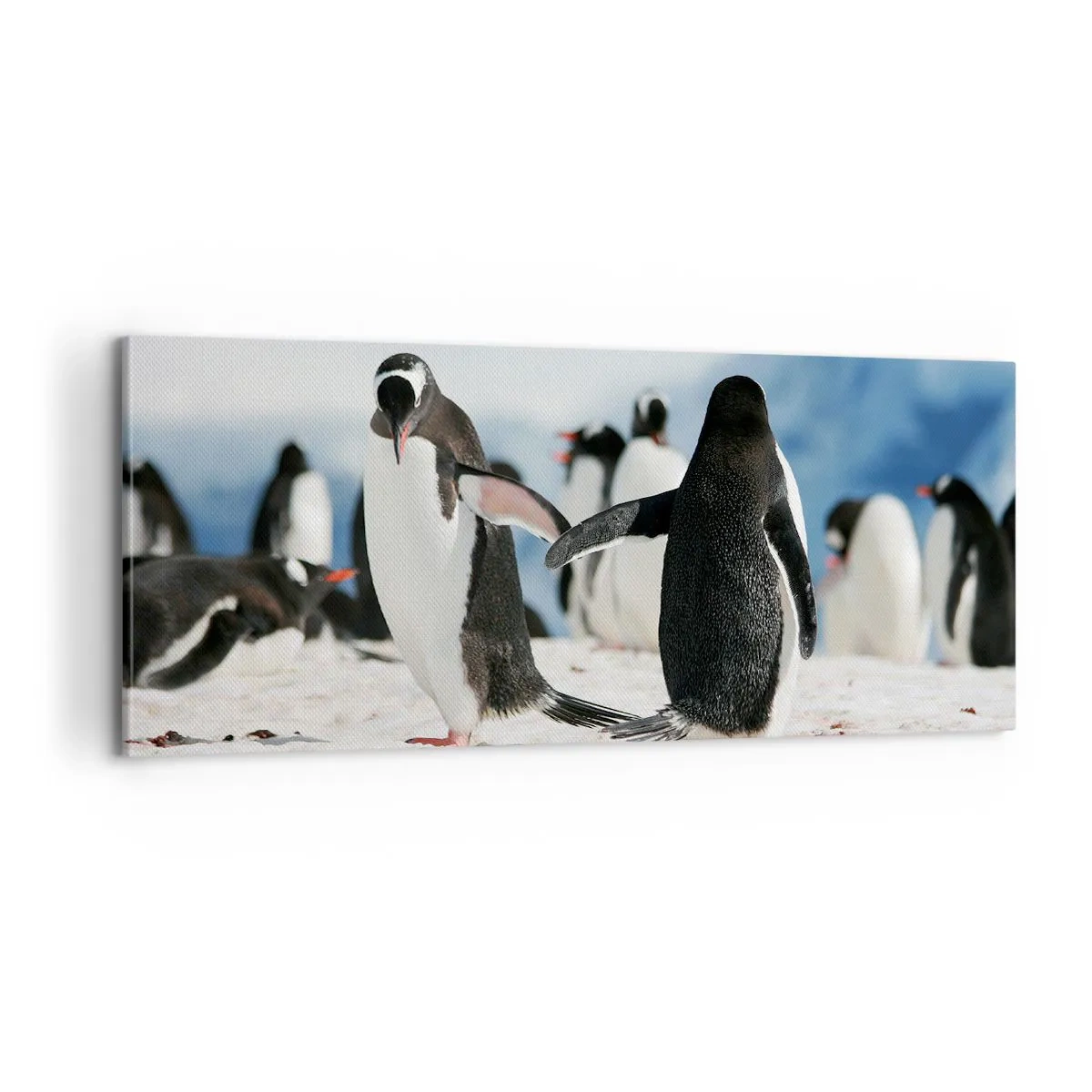 Lærredstryk - Billede på lærred - Danser i sneen - 100x40 cm