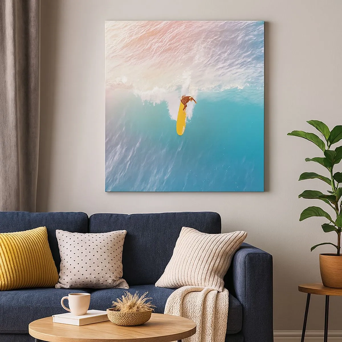 Lærredstryk - Billede på lærred - Ocean rytter - 30x30 cm