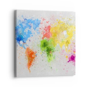 Lærredstryk - Billede på lærred - Alle verdens farver - 30x30 cm