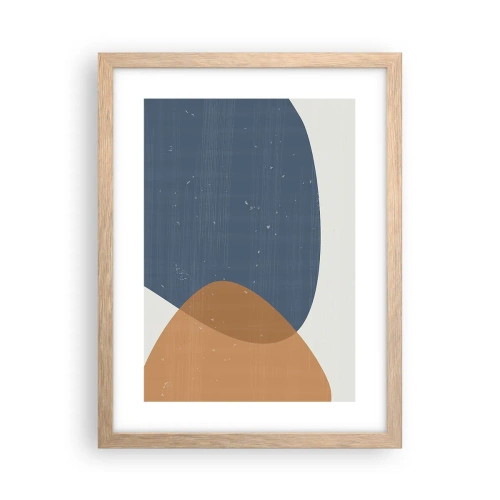 Plakat i ramme af lyst egetræ - Ovaler og påvirkninger - 30x40 cm