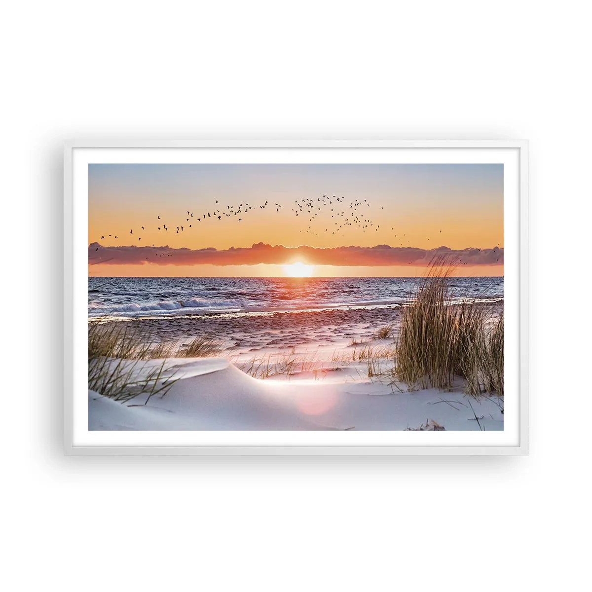 Plakat i hvid ramme - Vandret landskab - 91x61 cm