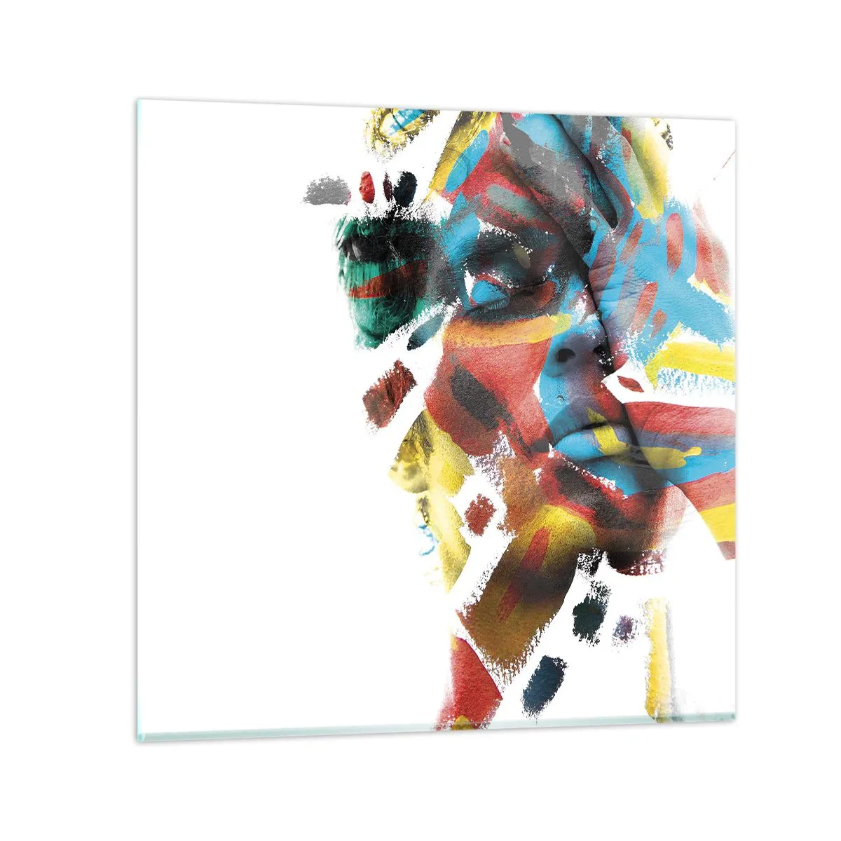 Billede på glas - Farverig personlighed - 50x50 cm