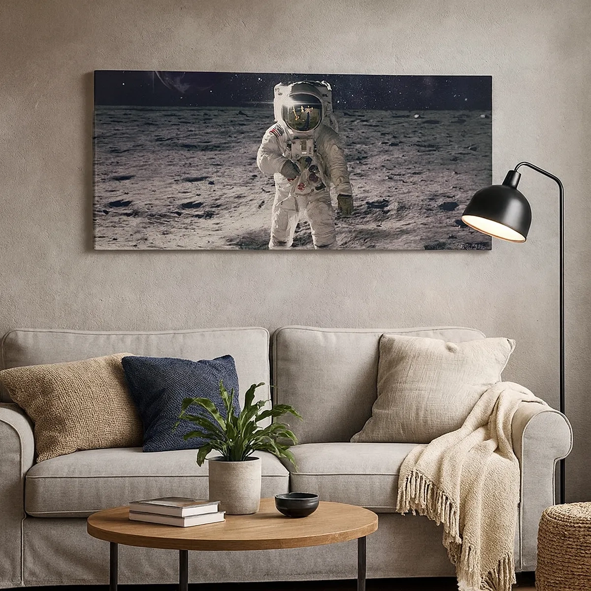 Lærredstryk - Billede på lærred - Hilsner fra månen - 30x30 cm