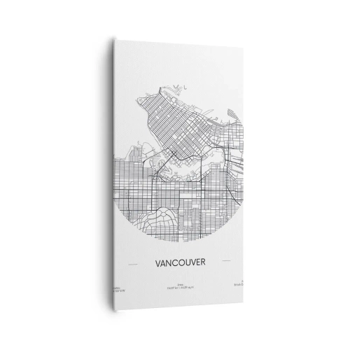 Lærredstryk - Billede på lærred - Anatomi af Vacouver - 65x120 cm