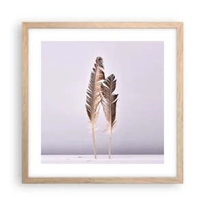 Plakat i ramme af lyst egetræ - Mod intetheden - 40x40 cm