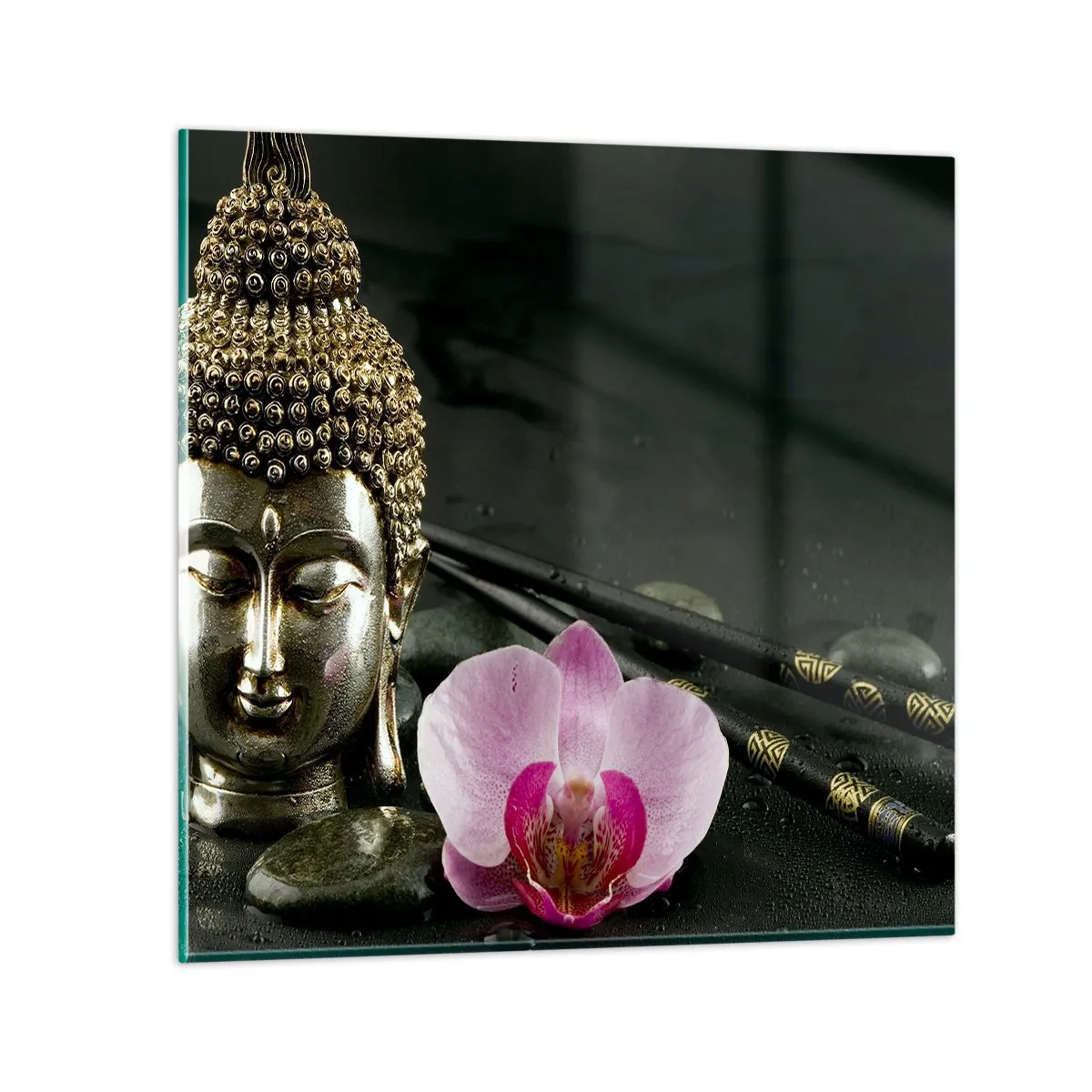Billede på glas - Harmoni mellem visdom og skønhed - 50x50 cm
