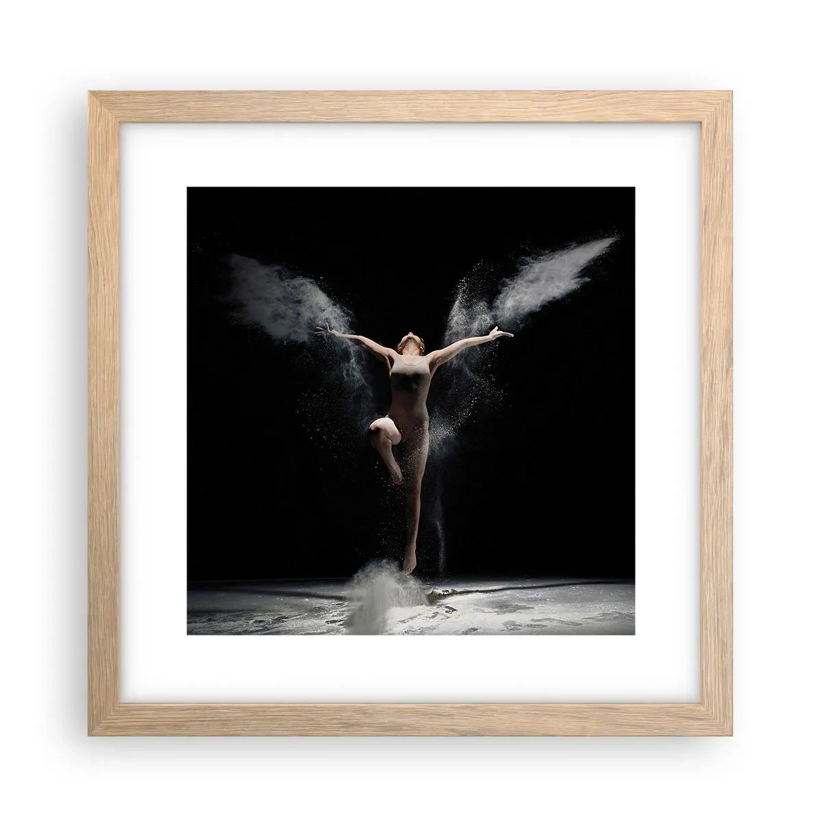 Plakat i ramme af lyst egetræ - Elfer findes - 30x30 cm