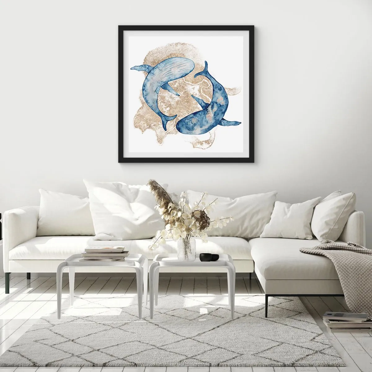 Plakat i sort ramme - Venskab eller kærlighed? - 40x40 cm