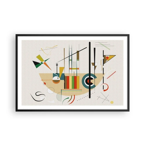 Plakat i sort ramme - Og verden griner - 91x61 cm