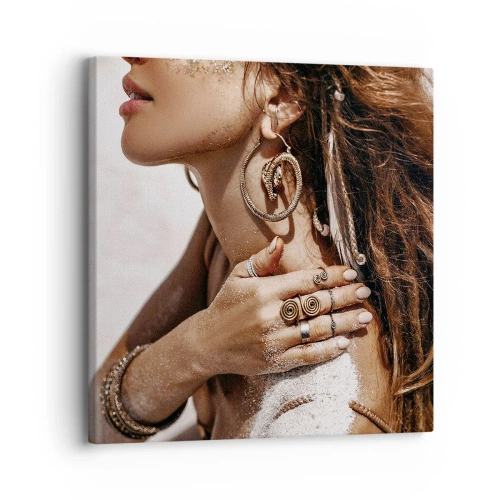 Lærredstryk - Billede på lærred - Dronning af den vilde strand - 30x30 cm