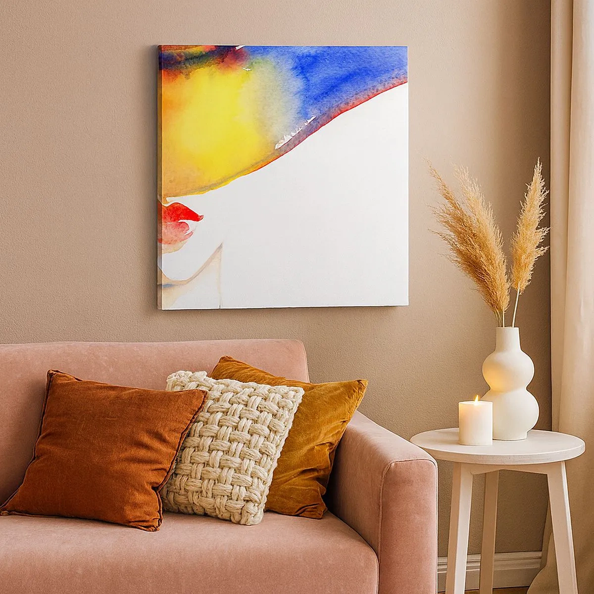 Lærredstryk - Billede på lærred - Portræt af en dame    - 30x30 cm