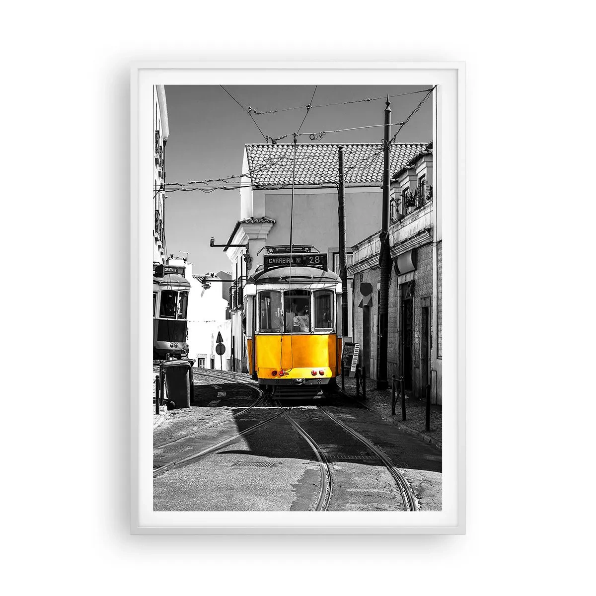 Plakat i hvid ramme - Lissabons ånd - 70x100 cm