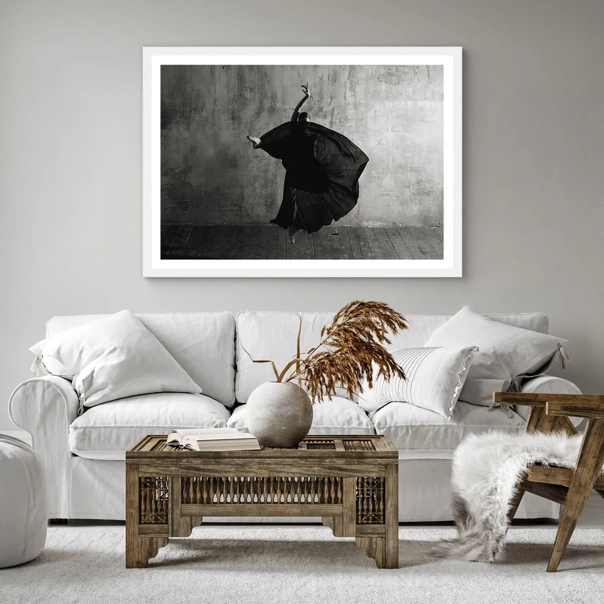 Plakat i hvid ramme - Passioneret bælte - 60x60 cm