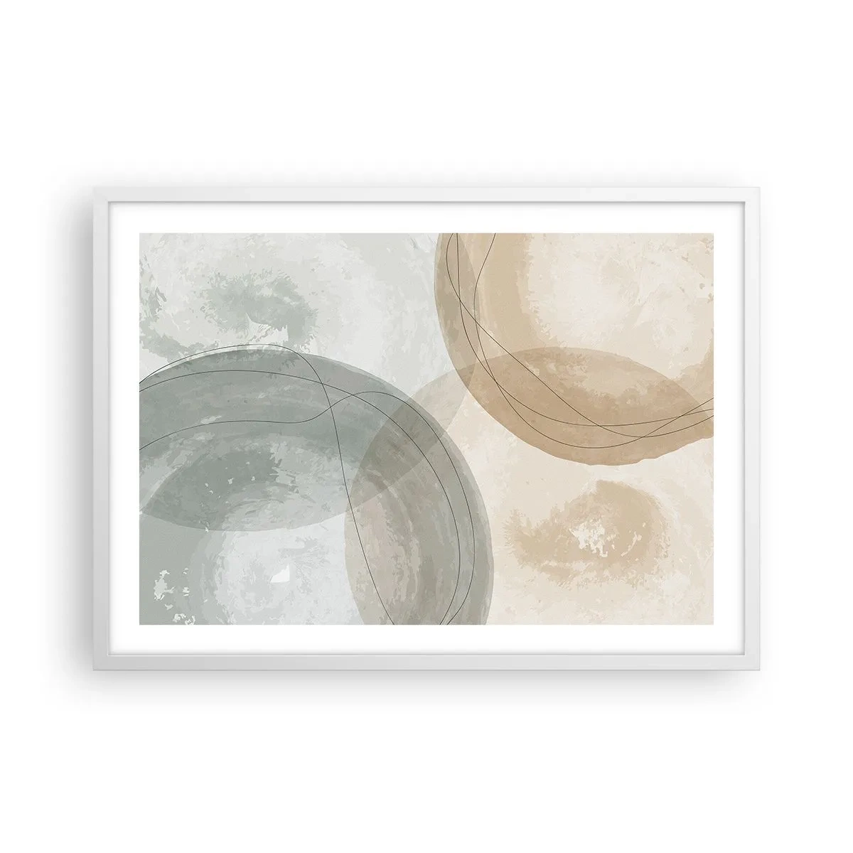 Plakat i hvid ramme - Gennemtrængning af verdener - 70x50 cm