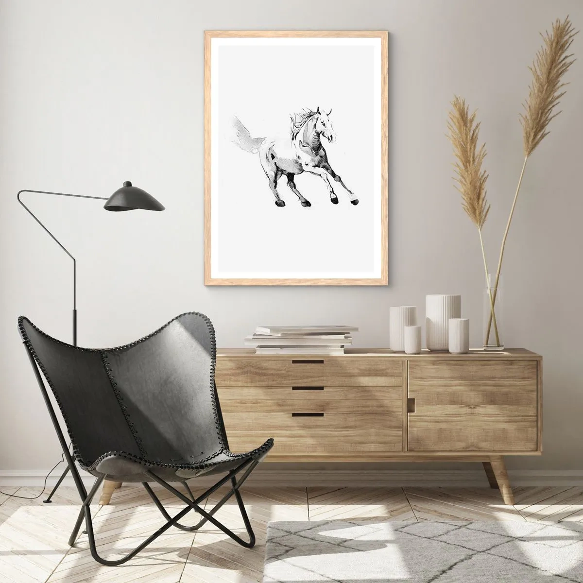 Plakat i ramme af lyst egetræ - Utæmmet sjæl - 50x70 cm