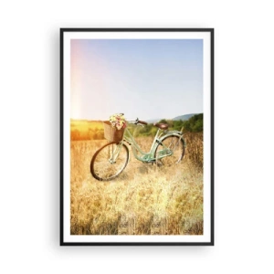 Plakat i sort ramme - Jeg bliver her et stykke tid - 70x100 cm