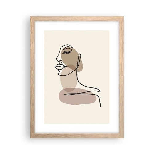 Plakat i ramme af lyst egetræ - Lytter til sig selv - 30x40 cm