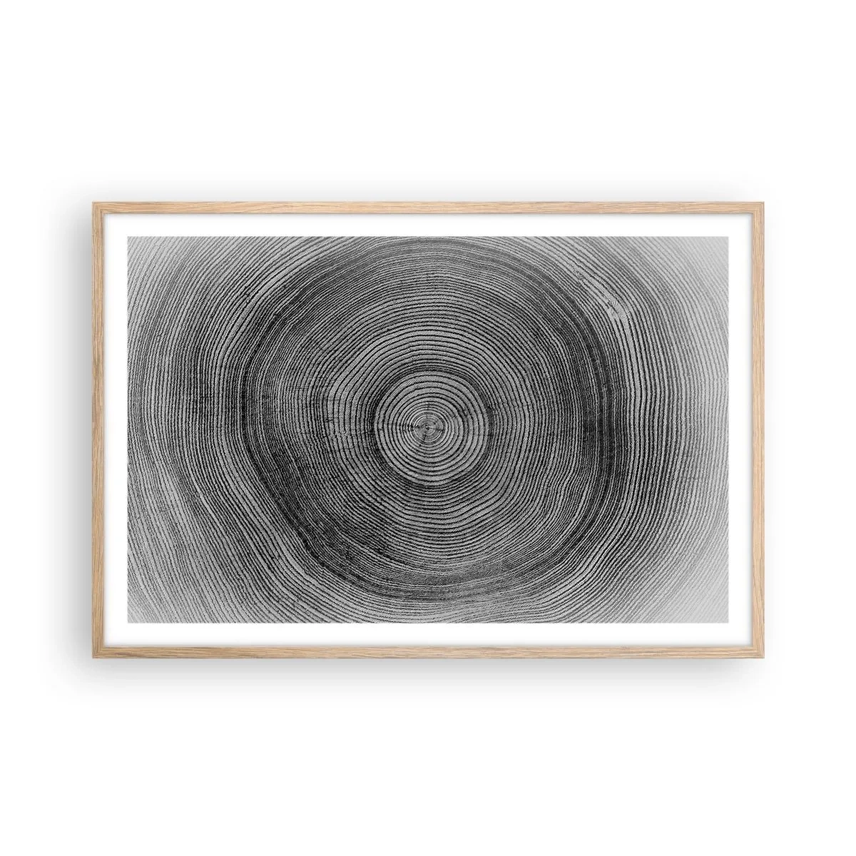 Plakat i ramme af lyst egetræ - Et tegn på tiden - 91x61 cm