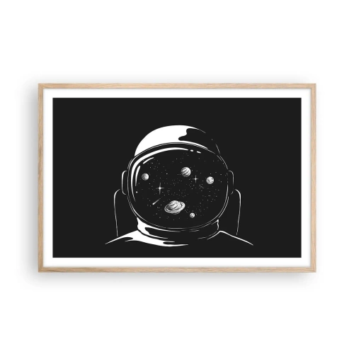 Plakat i ramme af lyst egetræ - Flot udsigt - 91x61 cm