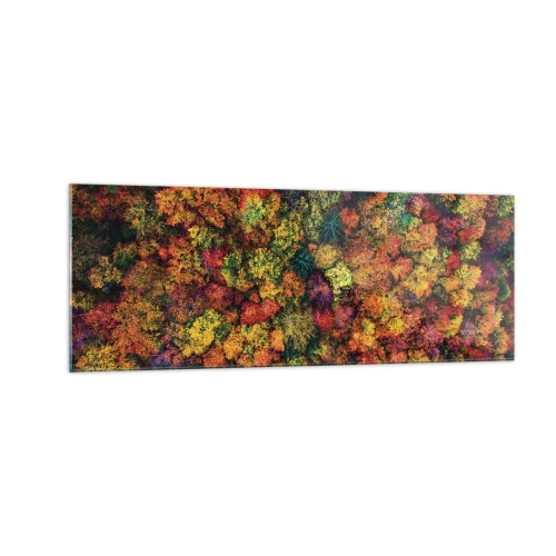 Billede på glas - Buket af efterårstræer - 140x50 cm