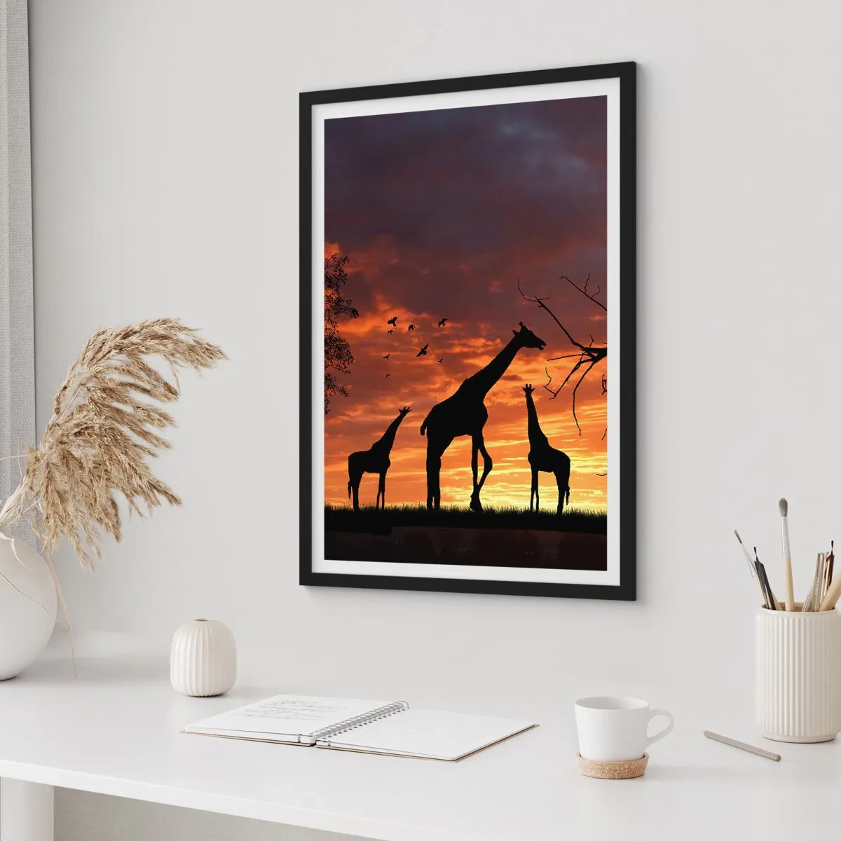 Plakat i sort ramme - En lille middag med dem, du holder af - 30x40 cm