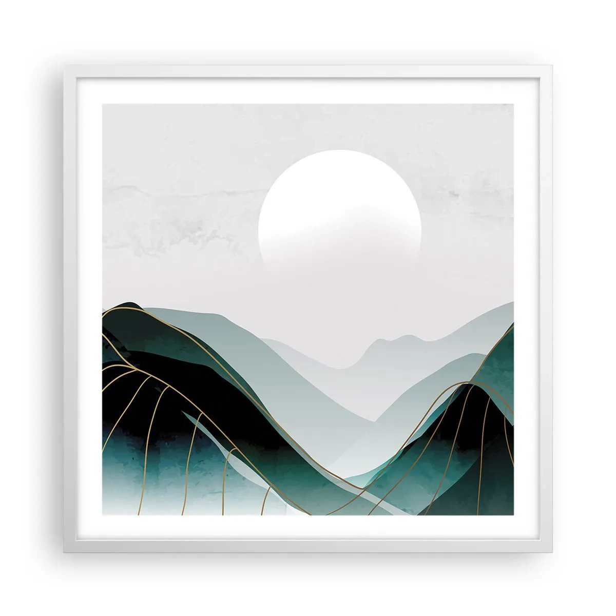 Plakat i hvid ramme - I fuld majestæt - 60x60 cm