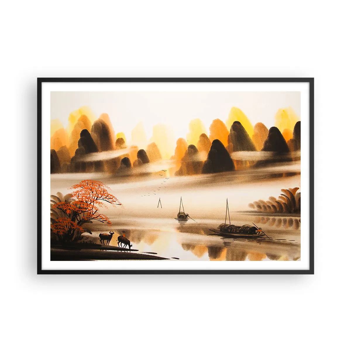 Plakat i sort ramme - Længere væk end det fjerne Østen - 100x70 cm