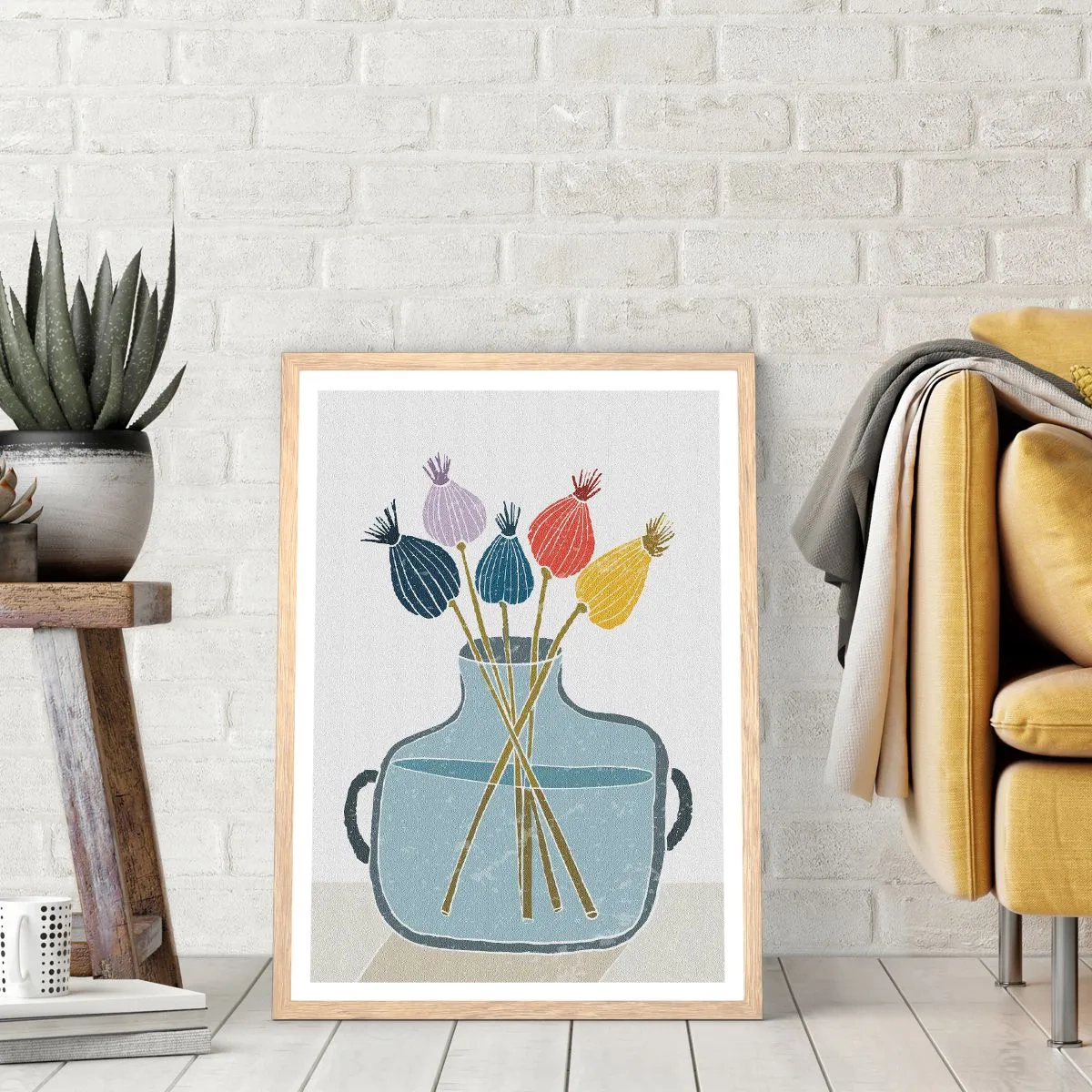 Plakat i ramme af lyst egetræ - Som et valmuefrø - 30x40 cm