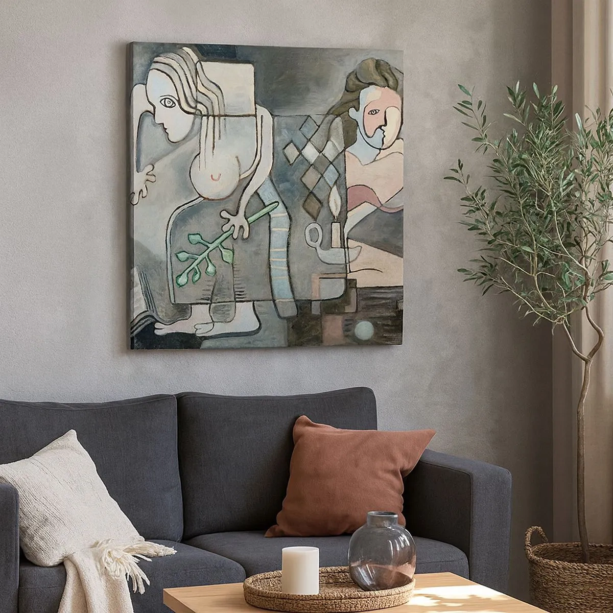 Lærredstryk - Billede på lærred - En mosaik af ånd og materie - 30x30 cm