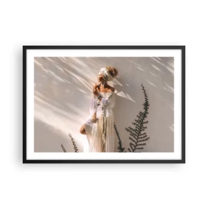 Plakat i sort ramme - Solen og pigen - 70x50 cm