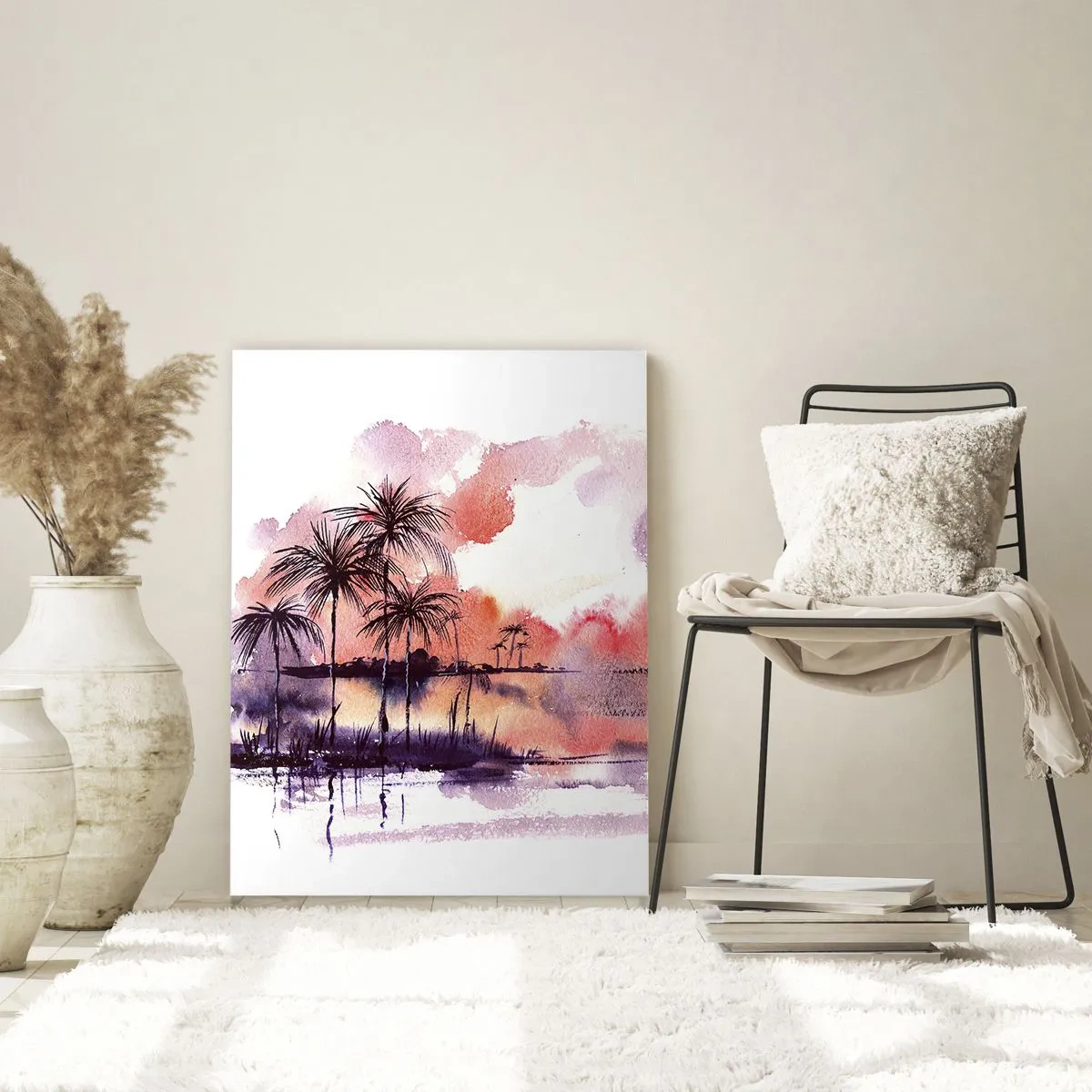 Billede på glas - Tropernes ro i rødt - 70x100 cm