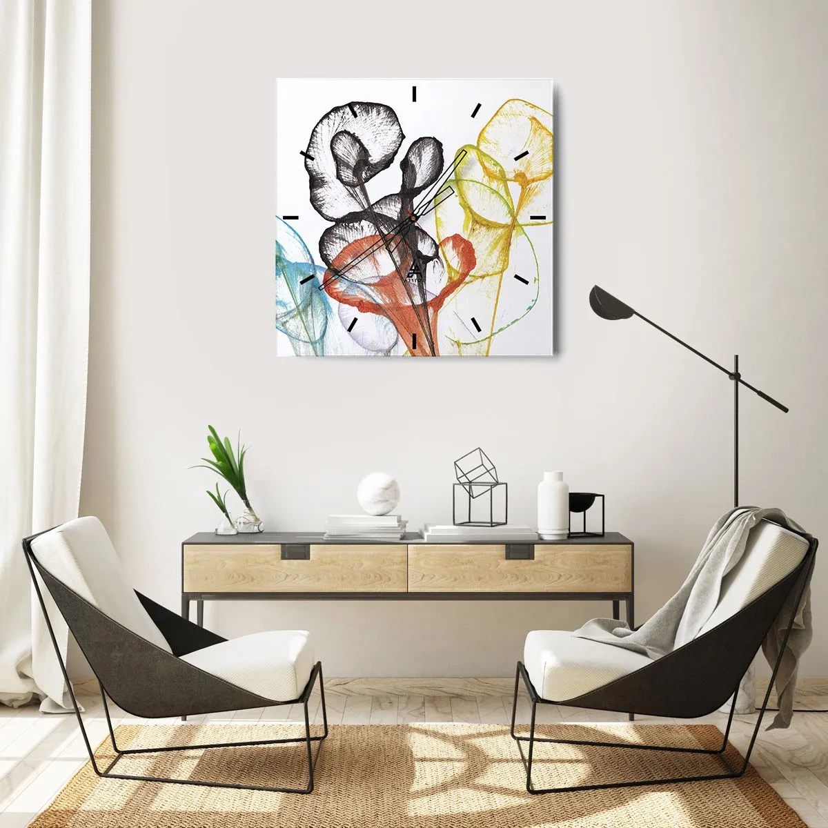 Vægur, Uret - Blomster med sjæl - 30x30 cm