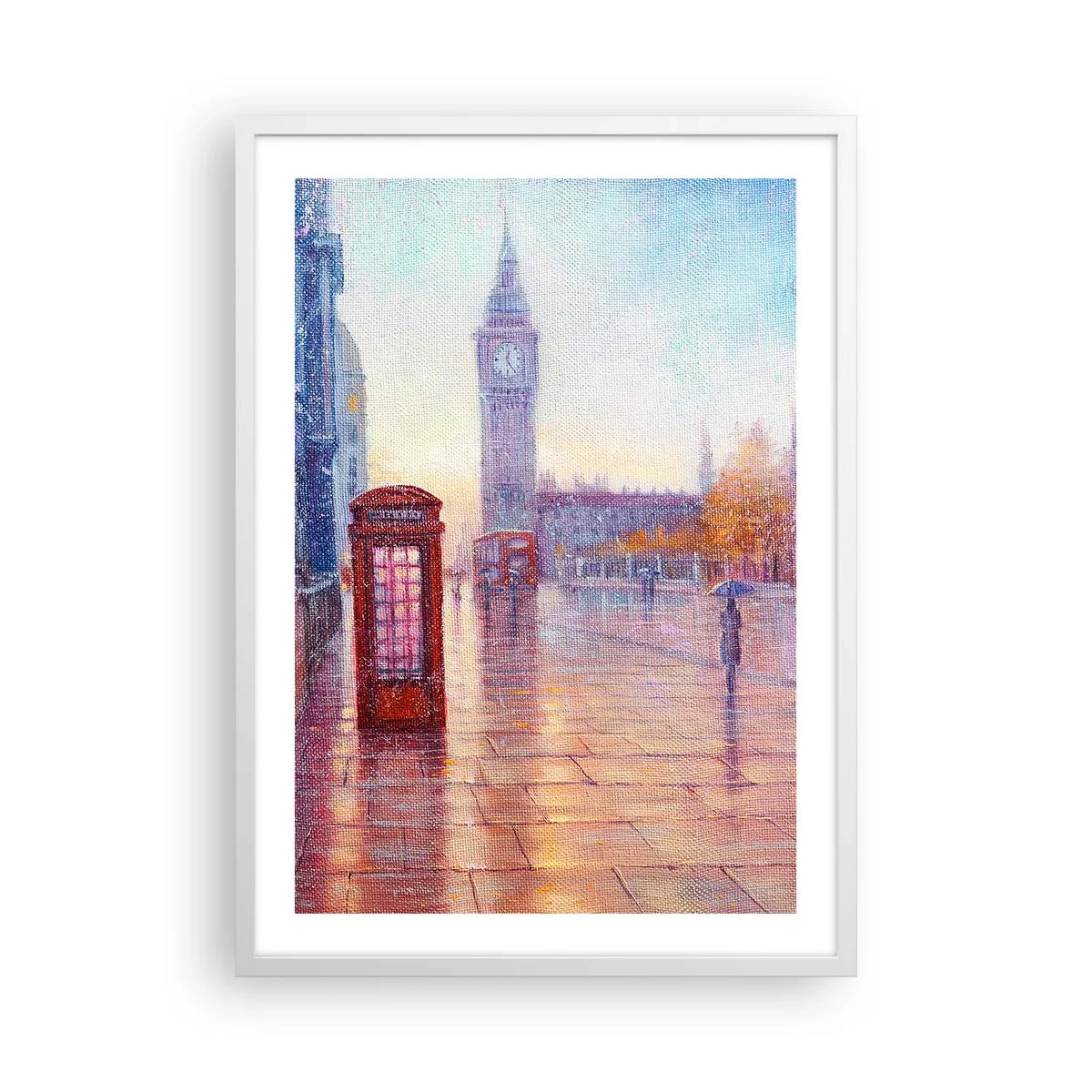 Plakat i hvid ramme - En efterårsdag i London - 50x70 cm