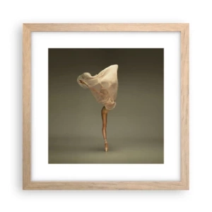 Plakat i ramme af lyst egetræ - Den er ved at flyve - 30x30 cm