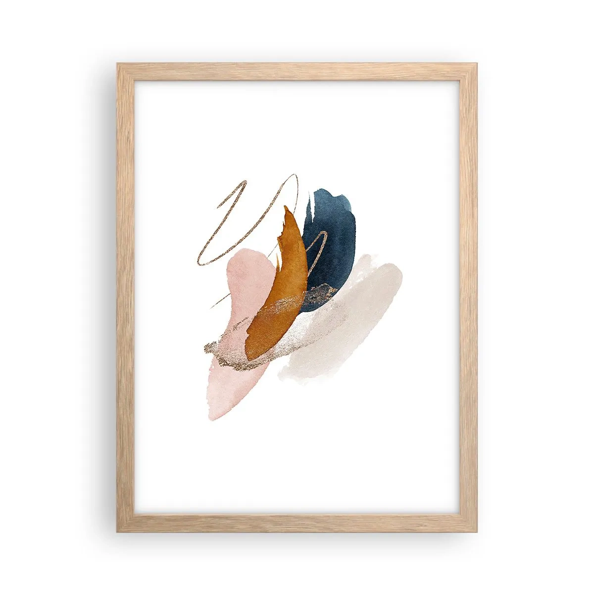 Plakat i ramme af lyst egetræ - Bevinget sammensætning - 30x40 cm