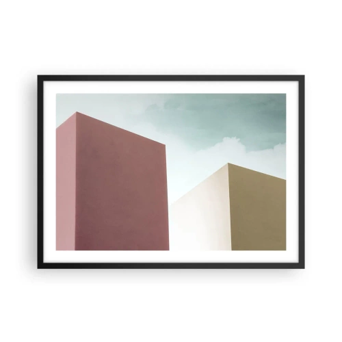 Plakat i sort ramme - Geometri af en solrig sommer - 70x50 cm