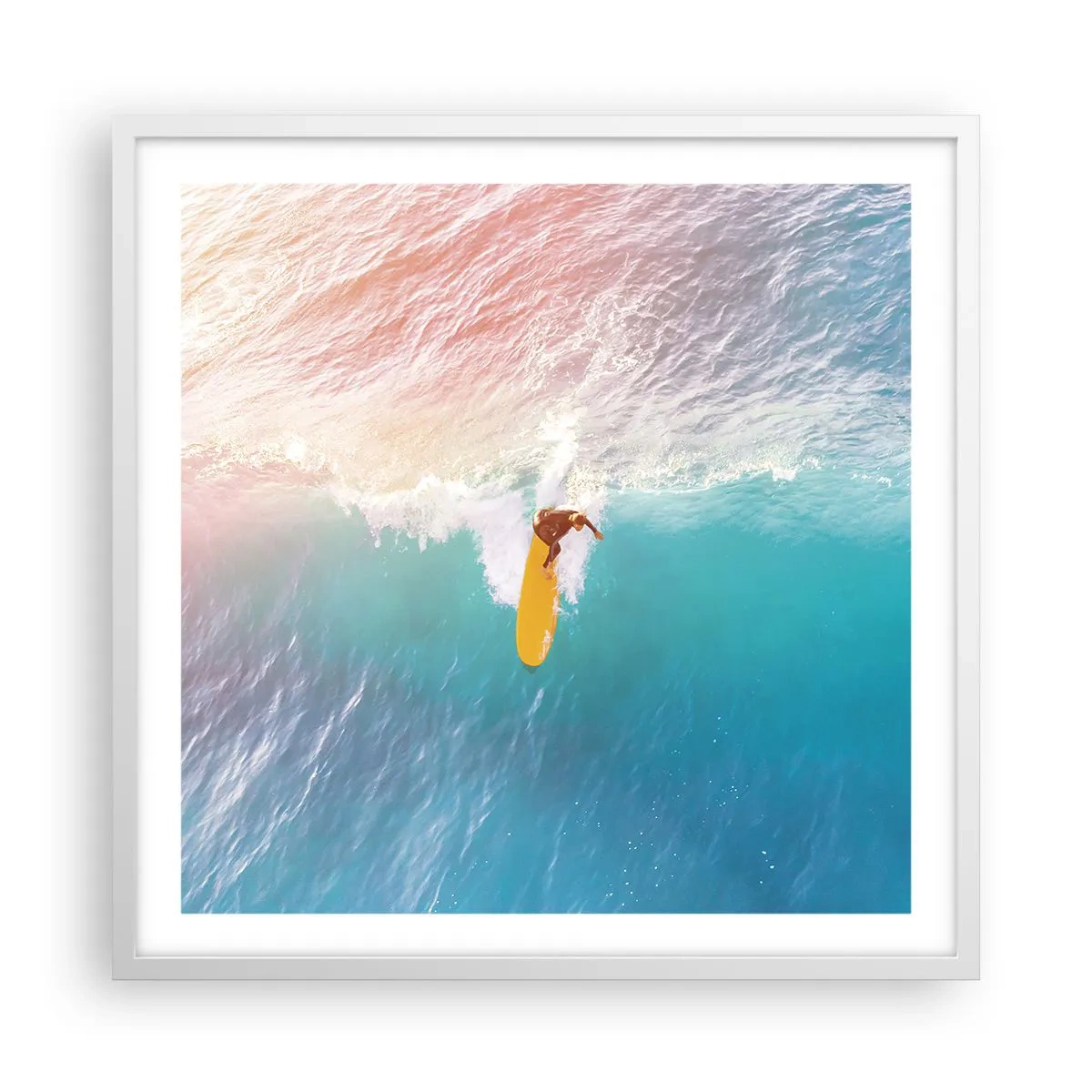 Plakat i hvid ramme - Ocean rytter - 60x60 cm
