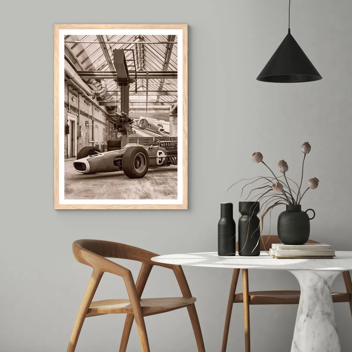 Plakat i ramme af lyst egetræ - Vinderens hvile - 70x100 cm
