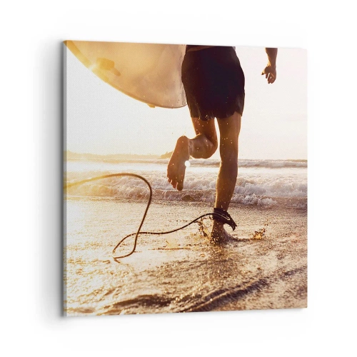 Lærredstryk - Billede på lærred - For at møde bølgen - 60x60 cm