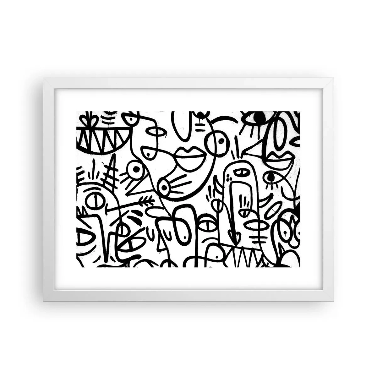 Plakat i hvid ramme - Ansigter og luftspejlinger - 40x30 cm