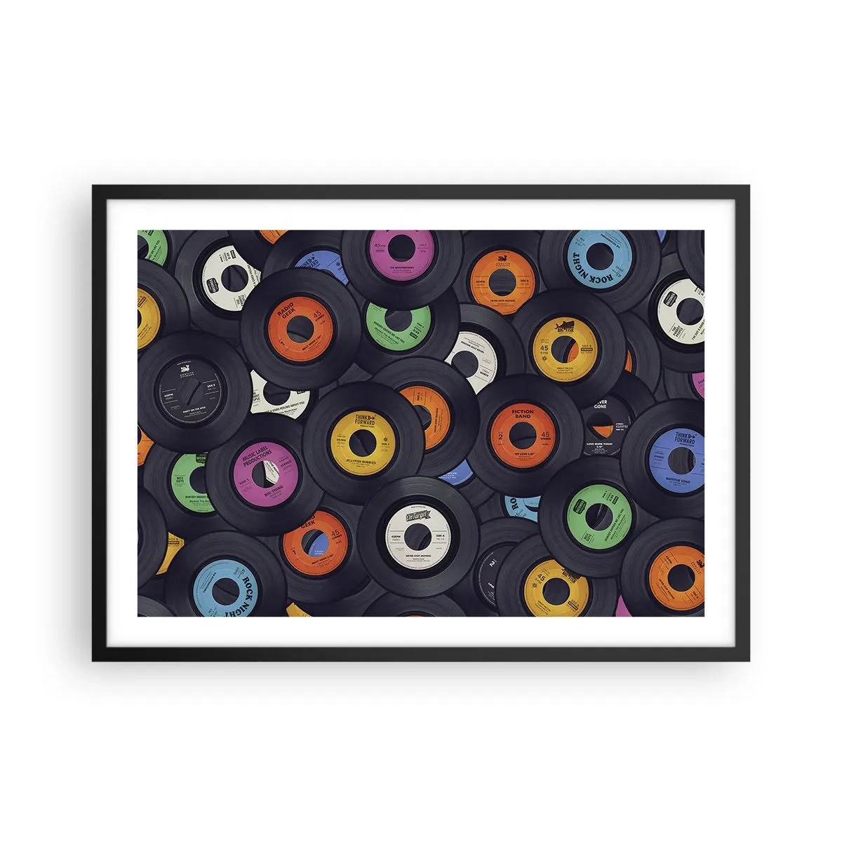Plakat i sort ramme - Farver fra klassikerne - 70x50 cm