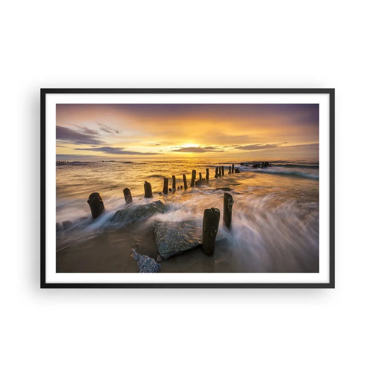 Plakat i sort ramme - Østersøens rå skønhed - 91x61 cm
