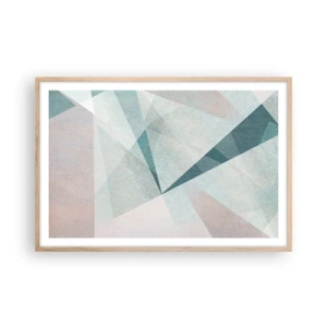 Plakat i ramme af lyst egetræ - Rolig og alligevel dynamisk - 91x61 cm