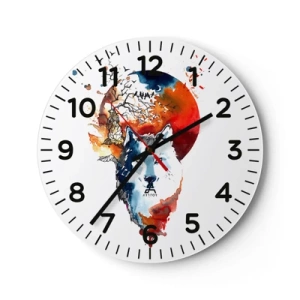 Vægur, Uret - Næse til næse med natten - 40x40 cm