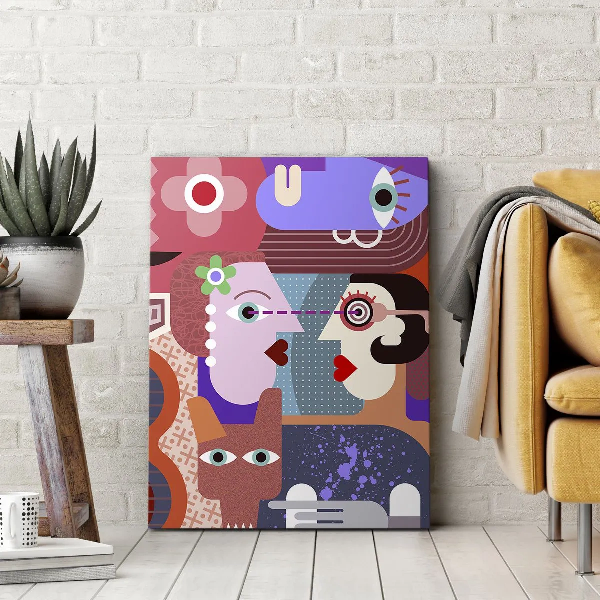 Lærredstryk - Billede på lærred - Øje mod øje - 45x80 cm