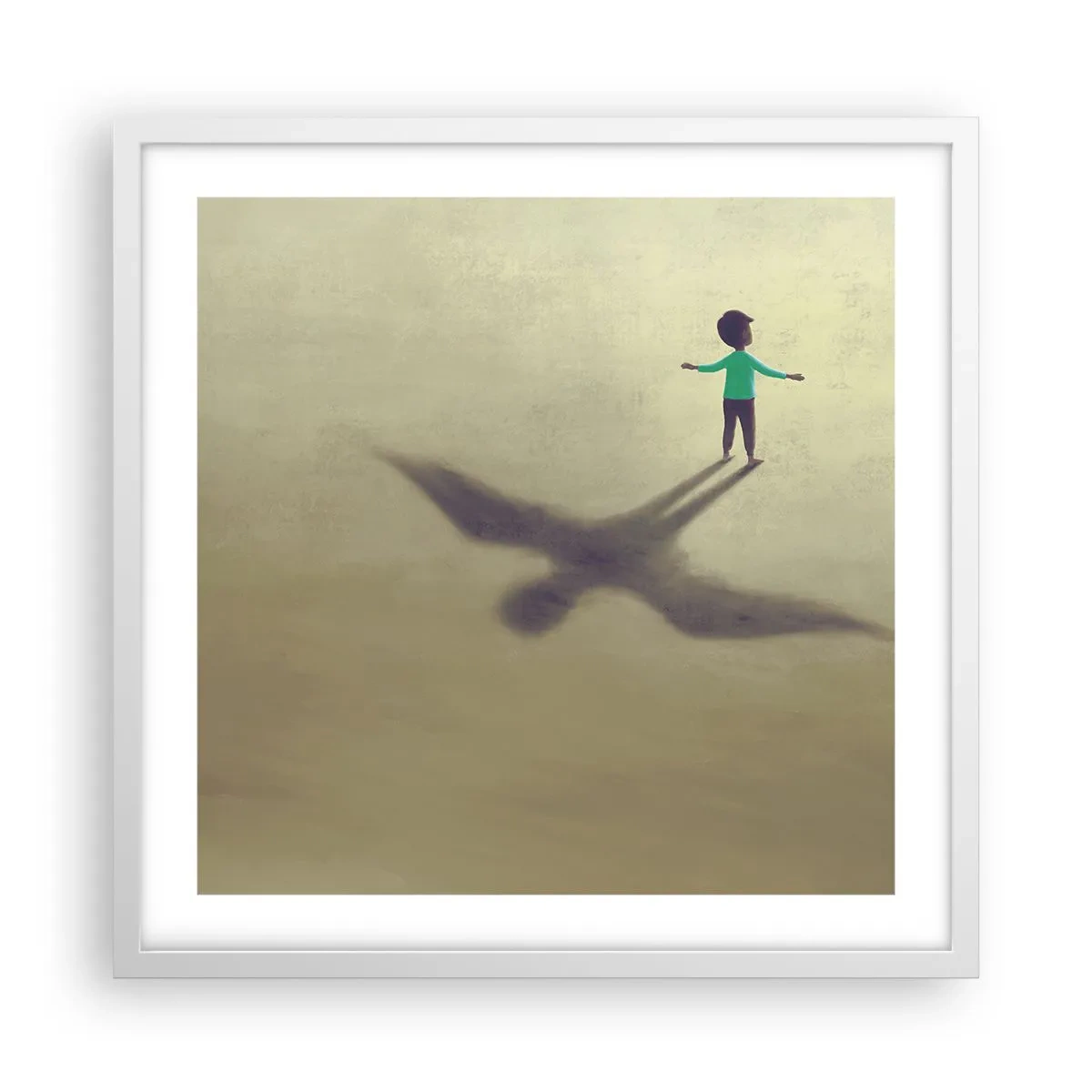 Plakat i hvid ramme - Fremtidens helt - 50x50 cm