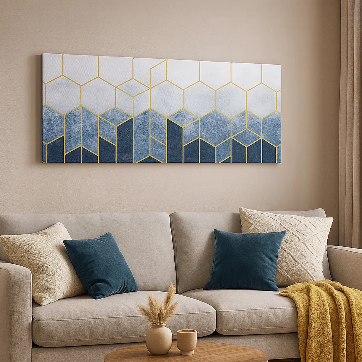 Lærredstryk - Billede på lærred - Komposition i synkoperet rytme - 30x30 cm