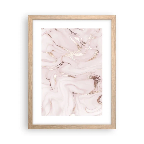 Plakat i ramme af lyst egetræ - I et lyserødt tørklæde - 30x40 cm