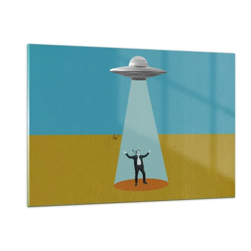 Billede på glas - Et tæt møde - 120x80 cm