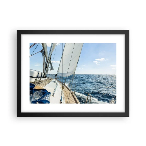 Plakat i sort ramme - Ahoj , eventyr - 40x30 cm